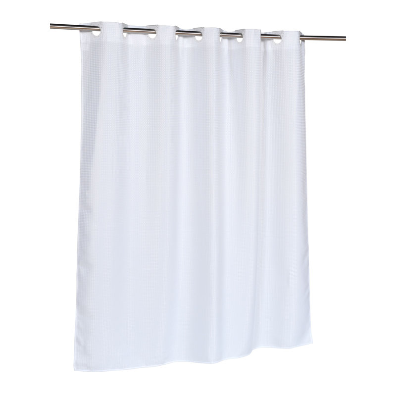 Maplewood Vinyl Solid Colour Shower Curtain, White, 75" H x 70" W