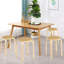 Chaises de salle à manger empilables en bois cintré de 18 pouces avec plateau rond Altonia, ensemble de 4-1311081689