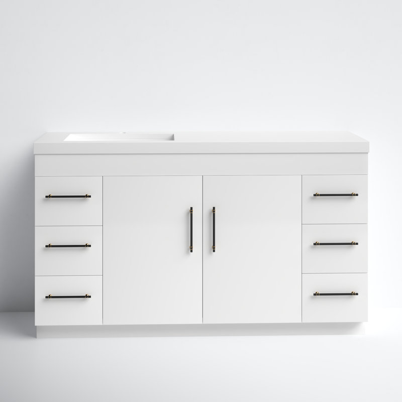 Ensemble de meuble-lavabo simple 60 po Verda, Blanc