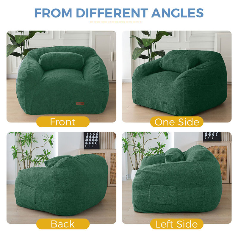 Fauteuil à billes en polyester, Polyester vert