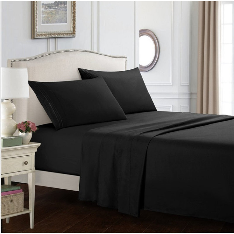 Dboze Cotton Blend Sheet Set, Black , California King