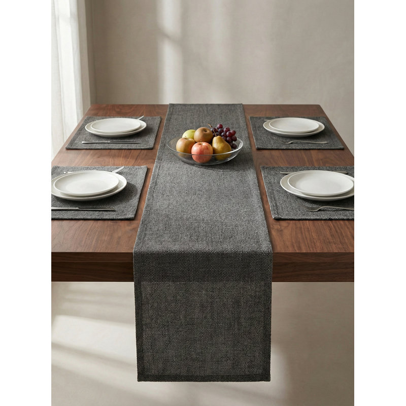 Chemin de table intérieur noir 14 pi 72 po, Black