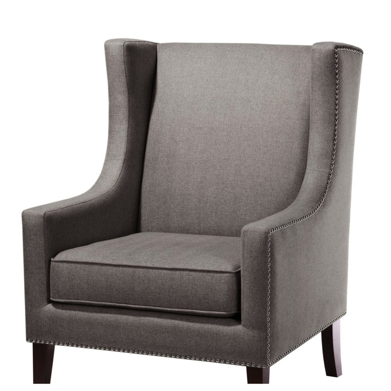 Chaise avec garniture, gris foncé, garniture cloutée, fabrication