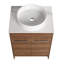 Lavabo de salle de bain rond en céramique et comptoir blanc (BAB400MOWH)