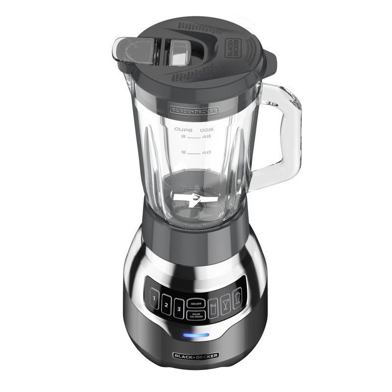 Mélangeur numérique avec technologie silencieuse Black + DECKER PowerCrush, acier inoxydable, BL1300DG-T