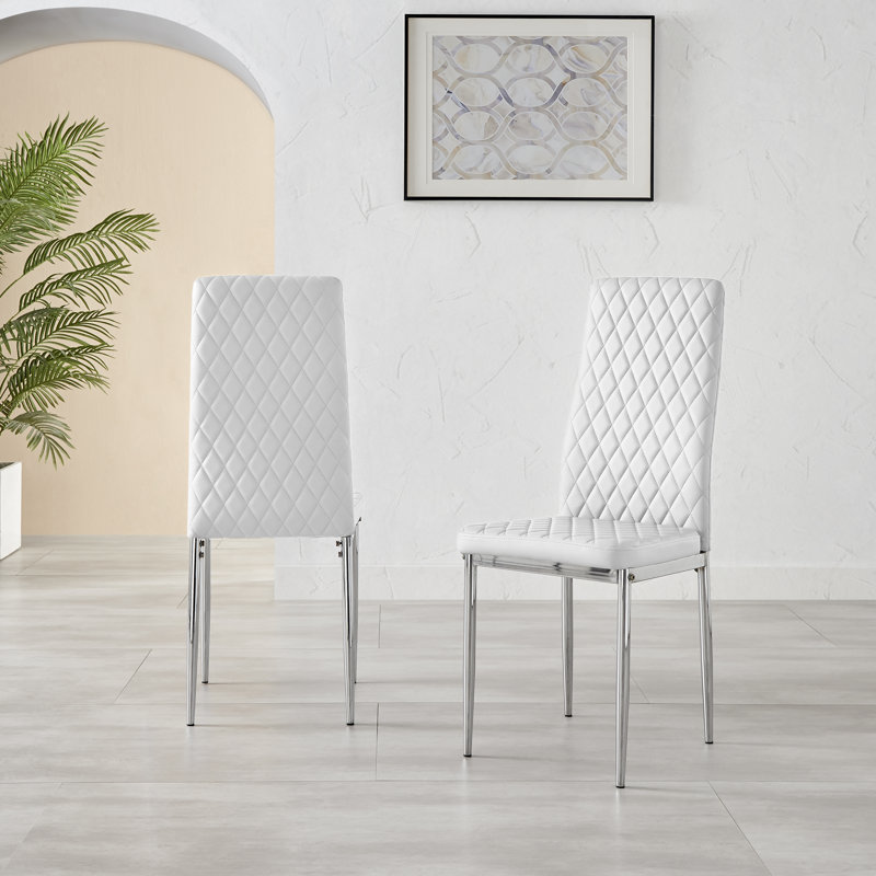 Eubanks Dining Set with 4 Chairs, White