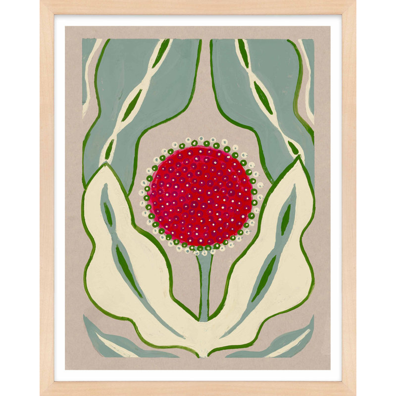 Magical Poppy 2 Print by Andrea Stokes, Maple Framed Paper, 20" H x 16" W x 1.25" D