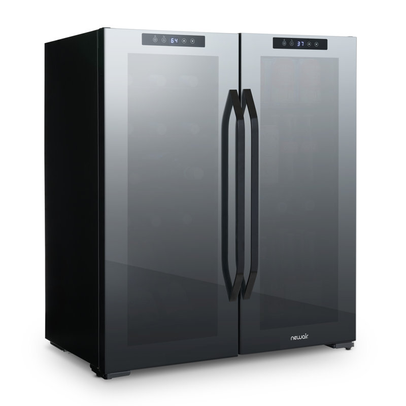 Newair Shadow Series Wine And Beverage Refrigerator 18 Bottles & 59 Cans, Dual Temperature Zones