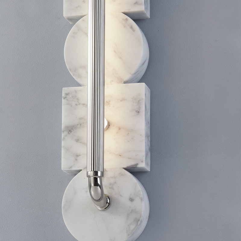 Sena 1 Light Wall Sconce, Burnished Nickel, 32.5" H x 5" W x 5" D