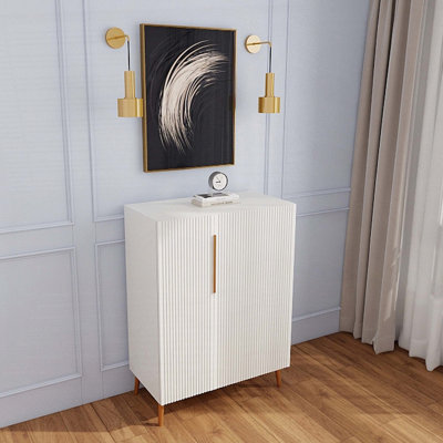 Modern White Sideboard with Gold Handles