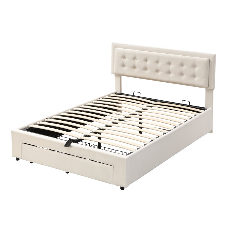 Tymvou Upholstered EU Kingsize - 160 X 200 Cm Bed, Beige, Double (4'6)