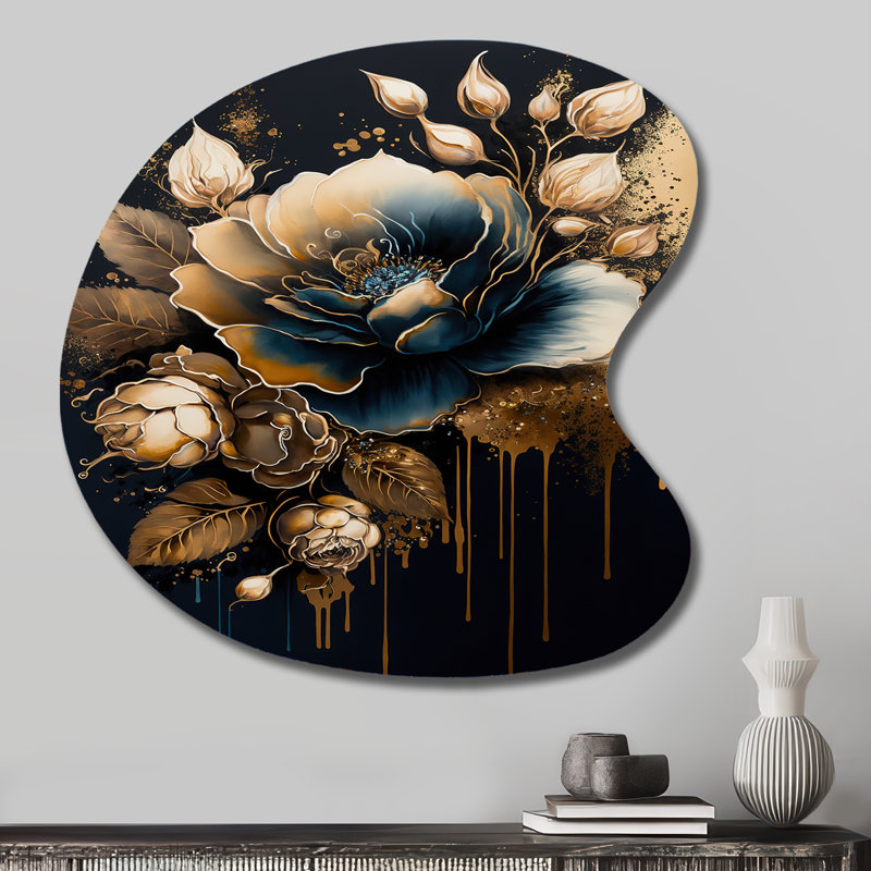Lincolnton - Rose Drop Shape Irregular Metal Wall Decor, 27" H x 27" W