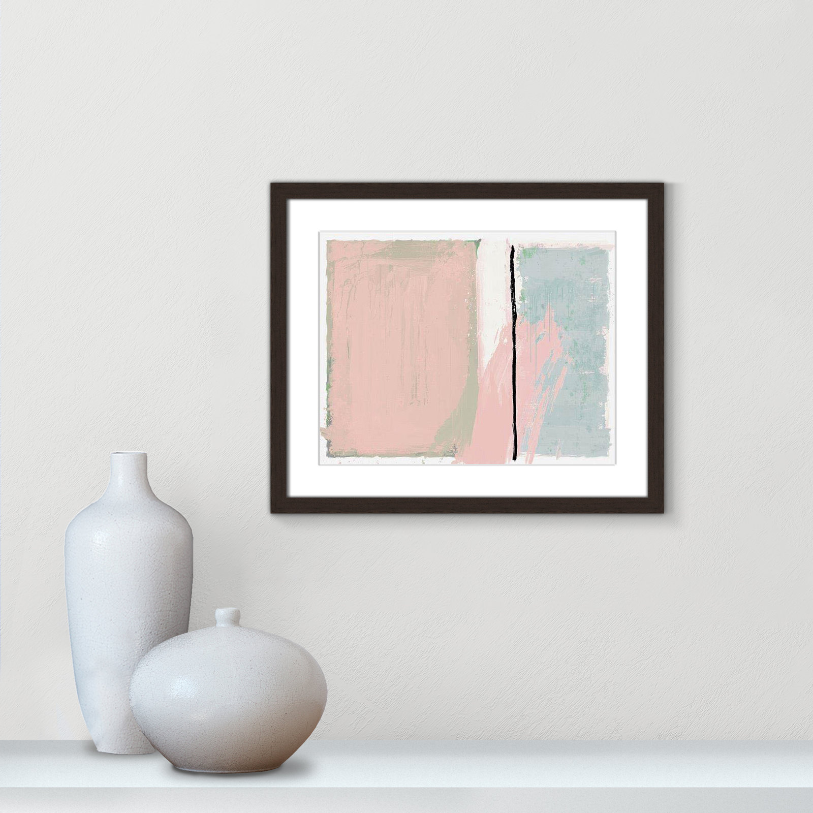 Pastel Opulance Print, 16" H x 19" W x 1.25" D, Walnut Box Picture Framed, White