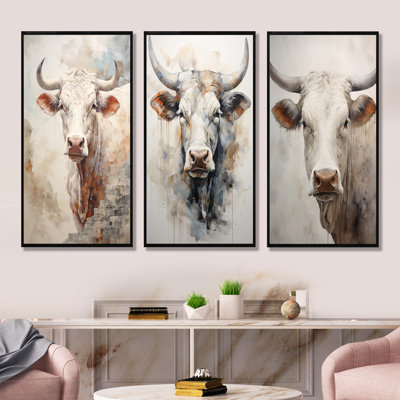 Beau portrait de bovin beige