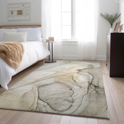 Premium Machine Washable Cerrito AMF502 Beige Rug
