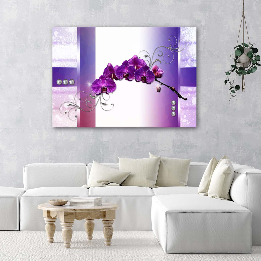 Leinwandbild Orchid Flowers Wellness Purple