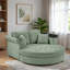 Chaise longue rembourrée incurvée avec accoudoirs de rangement, siège capitonné et coussins amovibles-1295551689