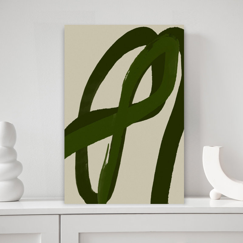 Verdant Curves Abstract Contemporary Minimalist Wall Art Print, 45.72cm H x 30.48cm W