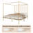 King Size Metal Canopy Bed Frame with Headboard and Footboard -602410930