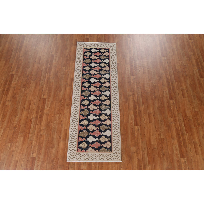 Tapis de couloir géométrique art déco turc 3 x 8