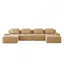 Canapé modulaire moderne de 153 po, tissu en velours côtelé de 153 po, siège profond, conception capitonnée, sans assemblage, base antidérapante, brun clair