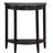 Ansi Transitional Half Moon Console Table with Bottom Shelf in Black