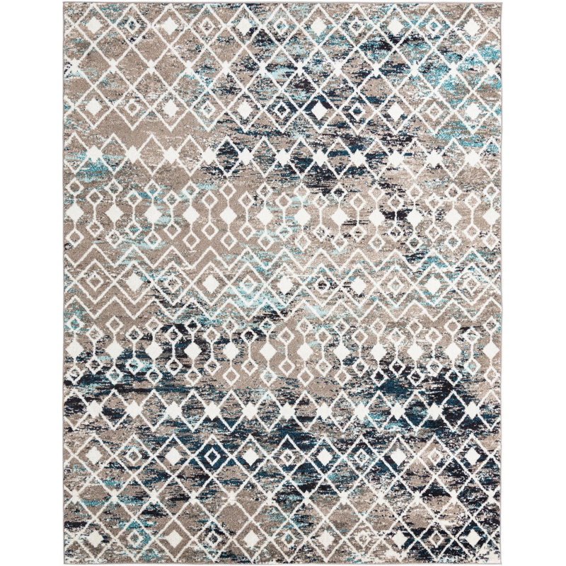Geometric Indoor Rug, Rectangle 7'10" x 10'