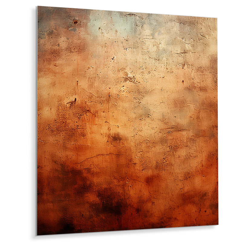 Orange abstrait, art du chaos de feu I - art mural abstrait en métal, H 20 po x l 12 po x P 1 po