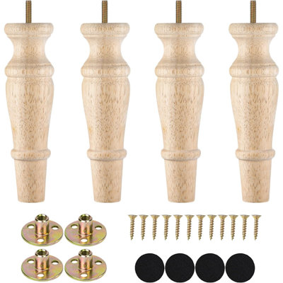 Wooden Furniture Legs 8 Inch Set of 4
