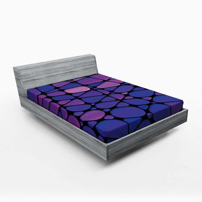 Microfiber Geometric Fitted Sheet, Queen Fitted Sheet