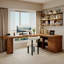 Bureau en bois massif en forme de L brun noisette-412083777-412083839