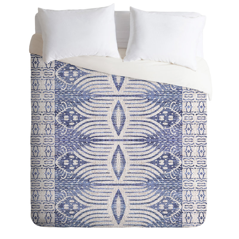 Housse de couette moderne en microfibre bleue, Housse de couette pour très grand lit