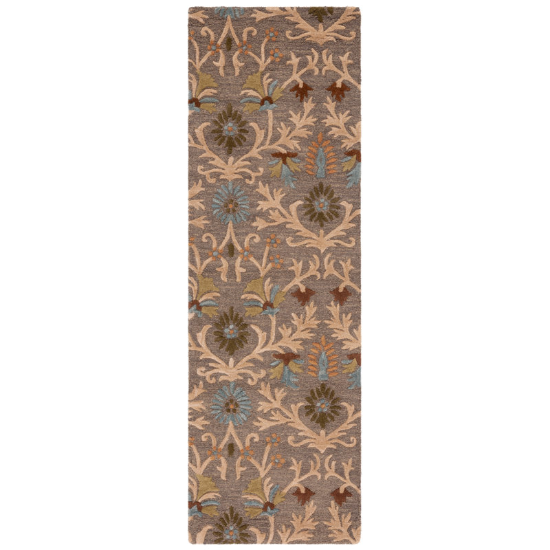 Cannen Hand Tufted Wool Floral Rug, Runner 2'6" x 6'