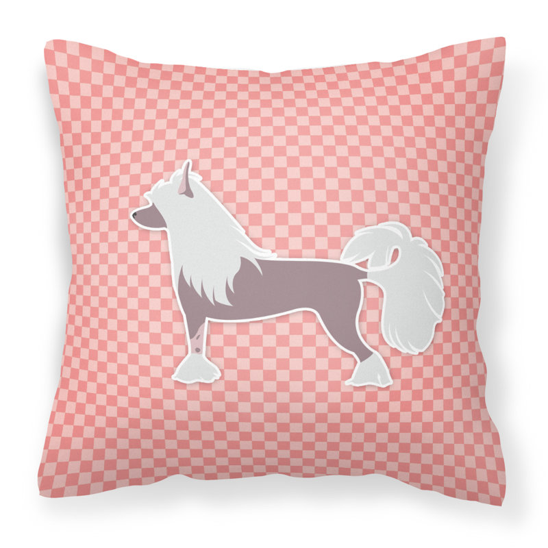 Coussin intérieur/extérieur à crête chinoise, H 18 po x l 18 po x P 3 po, Rose