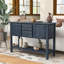 Console 48 po en bois massif avec 2 tiroirs, armoires et tablette inférieure