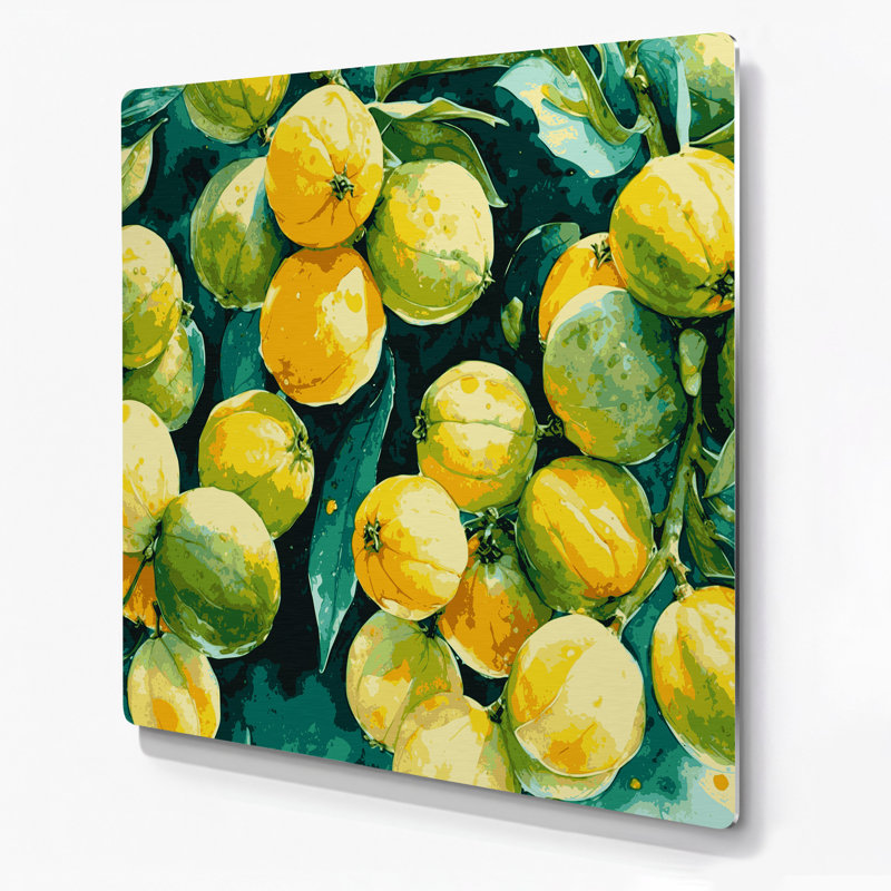 «Fruit Calamansi», art mural en métal brun, H 12 po x l 12 po