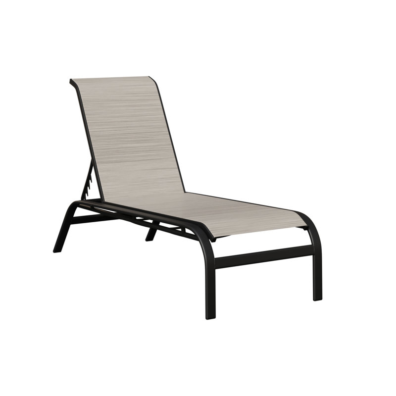 Chaise longue sans accoudoirs Berlin Gardens Murphy, Beige clair, Noir mat