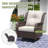 Stylish Outdoor Woven Rattan Swivel Chair And Side Table Set-110093344