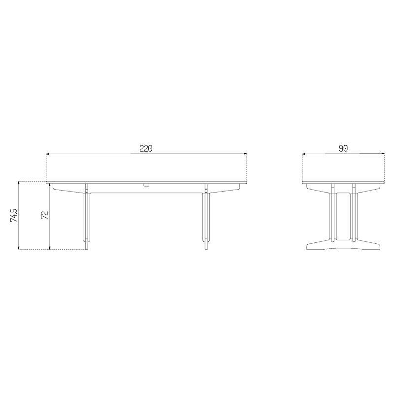 Shaker Solid Oak Dining Table, 29.3"H x 86.6"L x 35.4"W