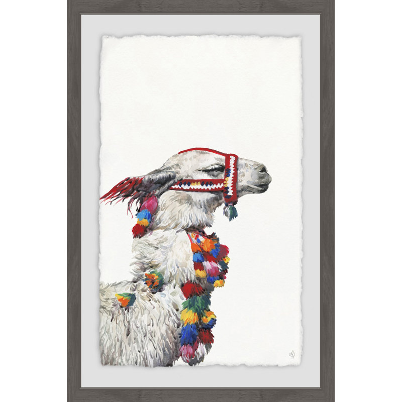 «Confident Llama», reproduction d'art encadrée sur papier, H 18 po x l 12 po x P 1,5 po