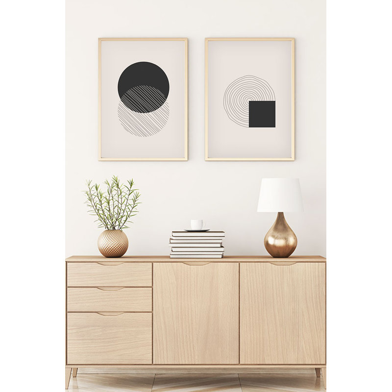 Élégantes peintures décoratives en panneau de fibres à densité moyenne (2 pièces), 7,9 po x 11,8 po chacune | 100% panneau de fibres à densité moyenne avec une épaisseur de 0,12 pouce, cadre en bois massif à 100% avec une épaisseur de 1,0 pouce | Décoration murale élégante pour le salon, la chambre à coucher et le bureau