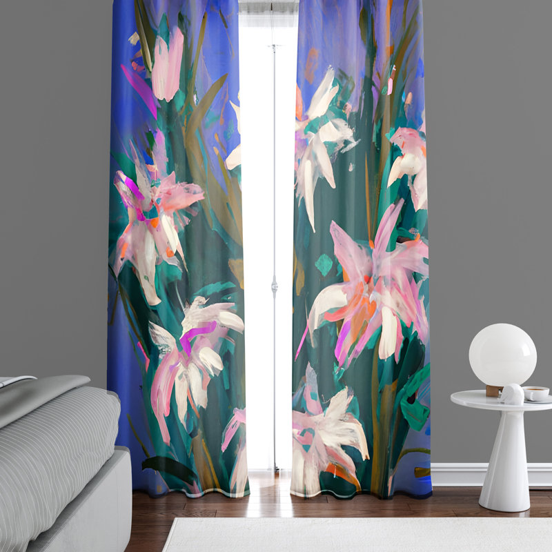 Paire de rideaux semi-transparents en polyester Deysy, L 20 po x L 52 po