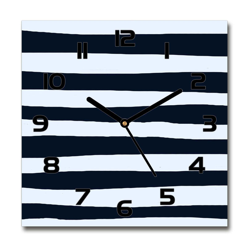 Harrielson Glass Wall Clock, Black/White