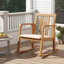 Chaise berçante 2 pièces avec siège rembourré, dossier à lattes et accoudoirs courbés pour la chambre à coucher-1234224971-1234224969