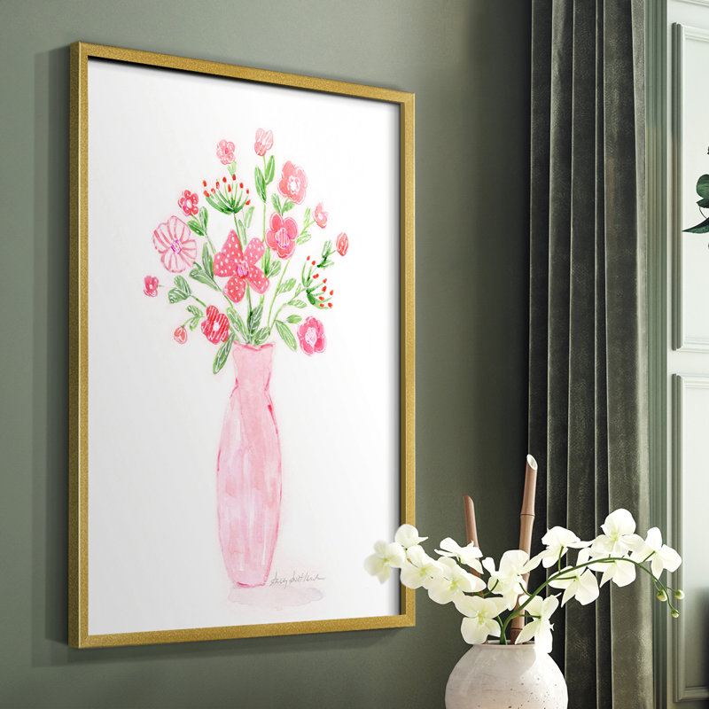 Boho Pinwheel Bouquet I, reproduction encadrée - bois massif, H 28 po x l 22 po