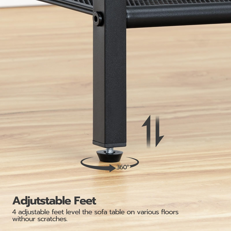 75cm Glass Top Console Table, Black