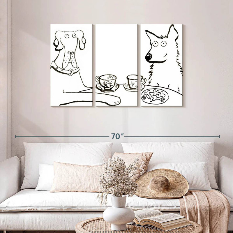 Brampt Dogs Having Tea, 28" H x 45" W