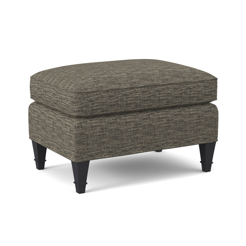 Everton Ottoman, Venice Linen, Vintage Ebony