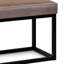 Petit banc de repose-pieds contemporain en cuir végétalien l 26 po Reynolds avec siège rembourré et base en métal-861404344-834991406