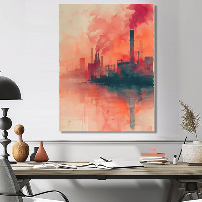 Red Orange Electric Dreams Power Plant - Power Plants, art mural